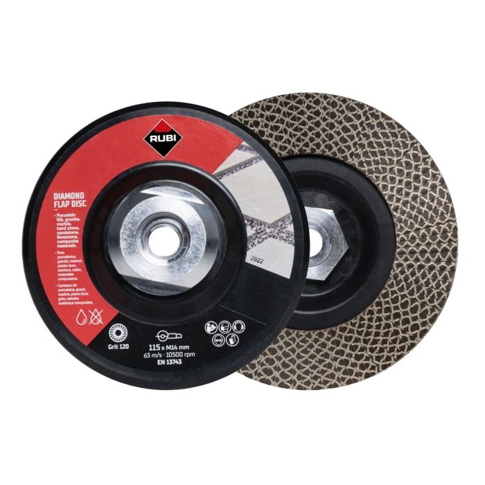 Rubi Flap Disc diamant lamellenschijf 115 mm Korrel 100/120